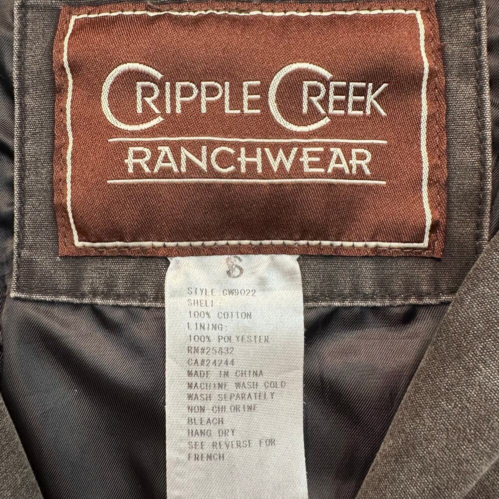 Cripple Creek Ranchwear Grey Twill Zip Front Motocycle Jacket - Picture 4 of 6